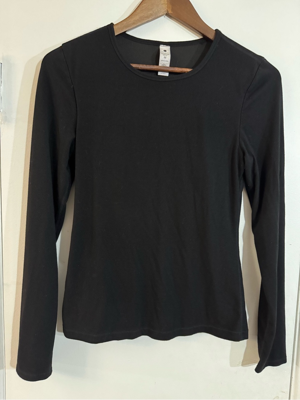 Yogalicious Black Ribbed Long-Sleeve Top